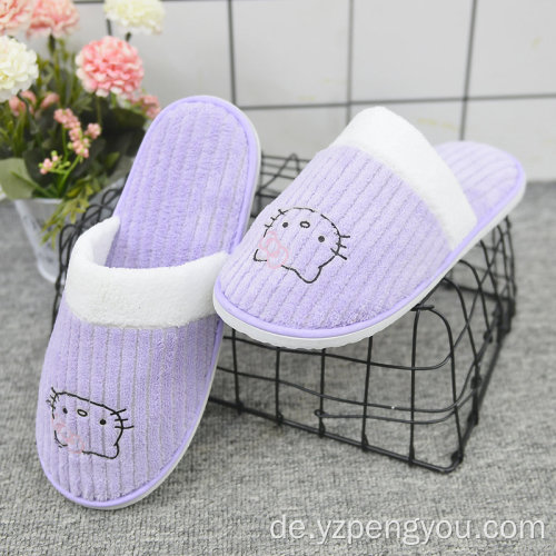 Lila Hello Kitty Slipper Schuhe Frau Hotel Slipper